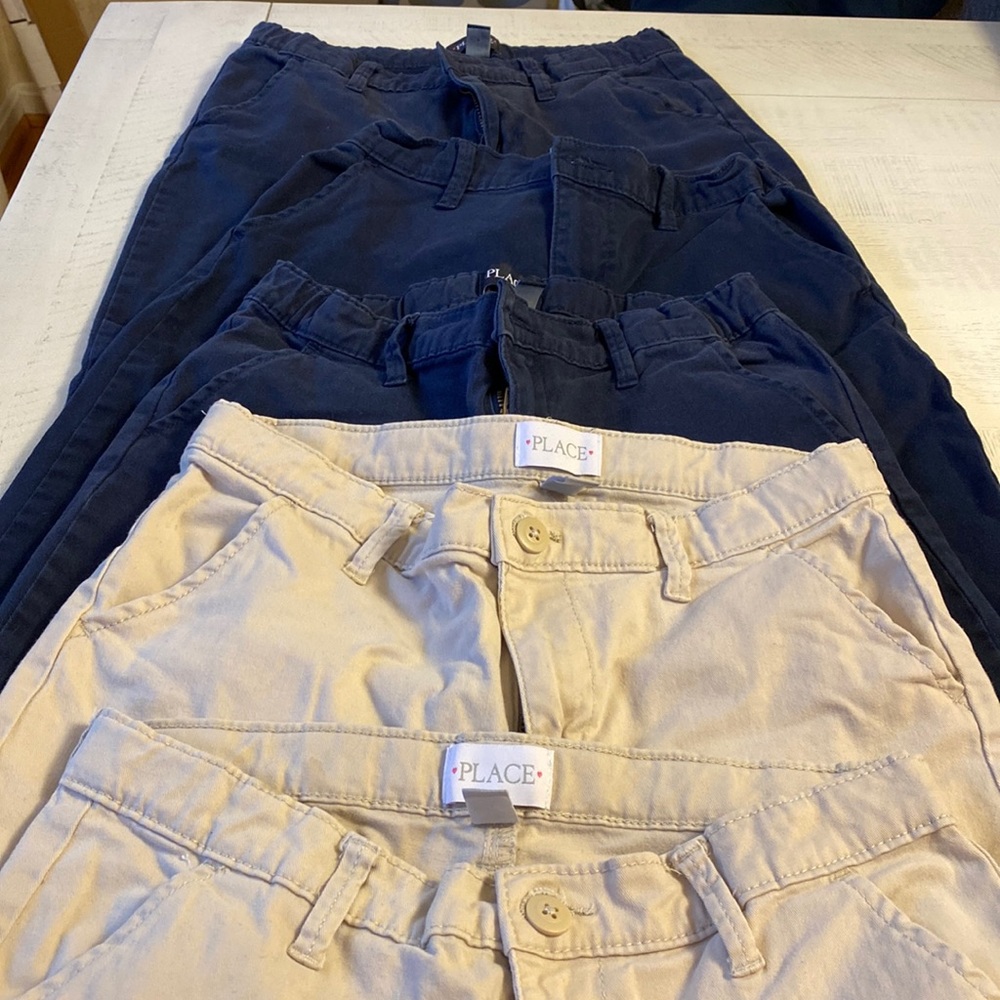 The Children's Place Girls' Uniform Bootcut Chino Pants - 5pack